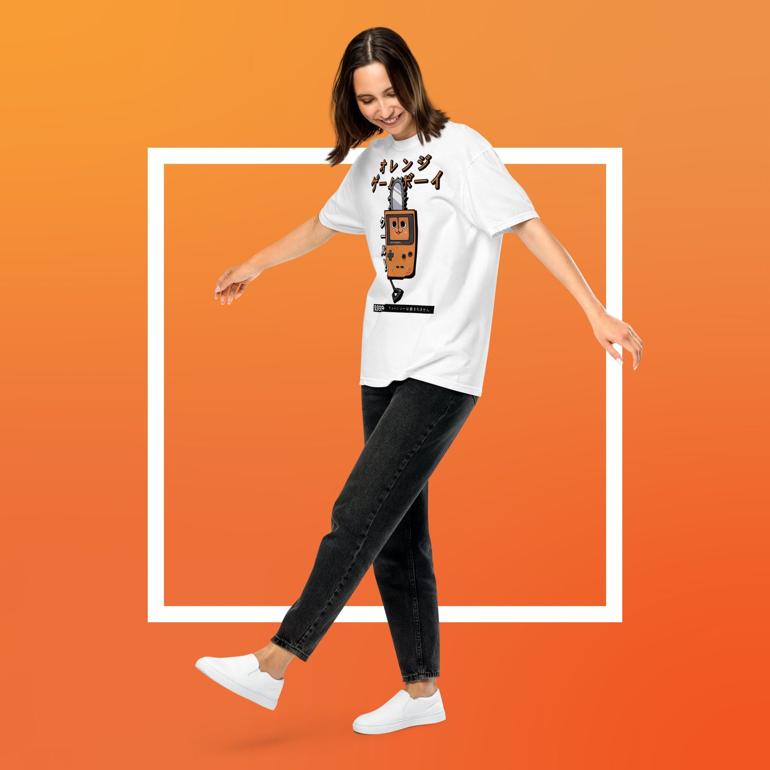 Woman wearing anime shirt
