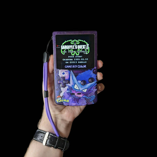Custom Purple Gameboy Color with IPS Display and Backlit Logo